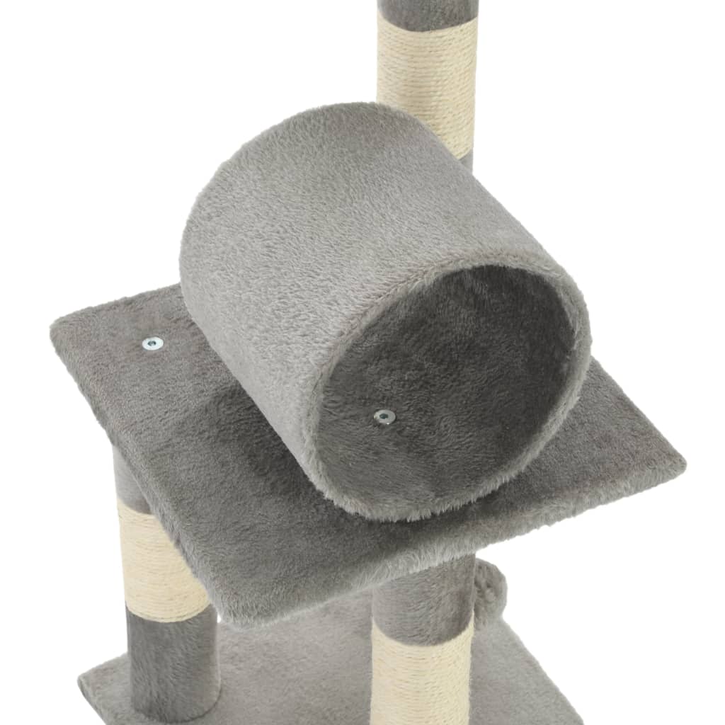 Albero per Gatti con Tiragraffi in Sisal 65 cm Grigio - homemem39