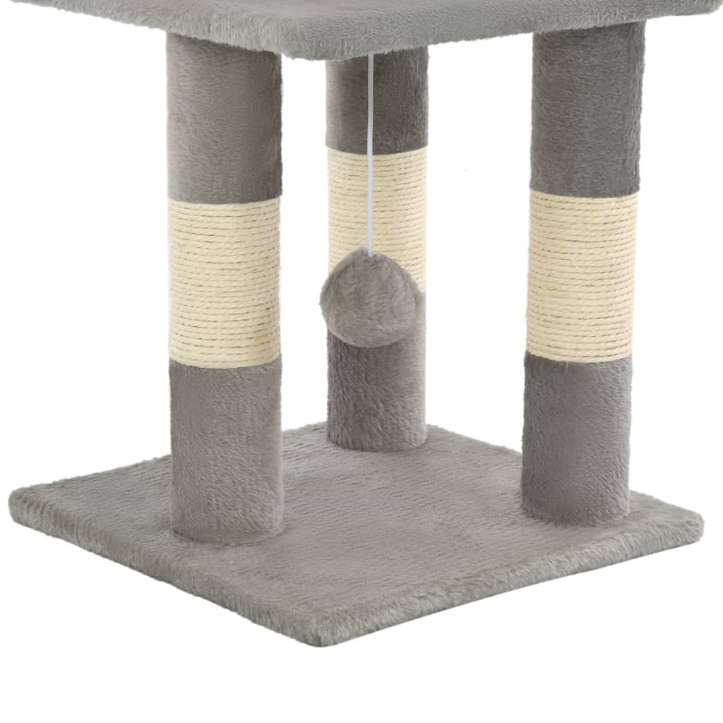 Albero per Gatti con Tiragraffi in Sisal 65 cm Grigio - homemem39