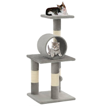 Albero per Gatti con Tiragraffi in Sisal 65 cm Grigio - homemem39