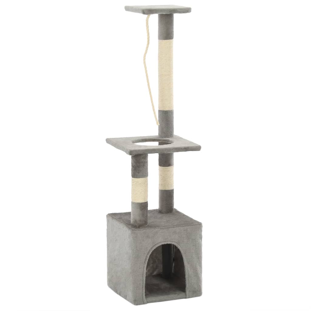 Albero per Gatti con Tiragraffi in Sisal 109 cm Grigio - homemem39