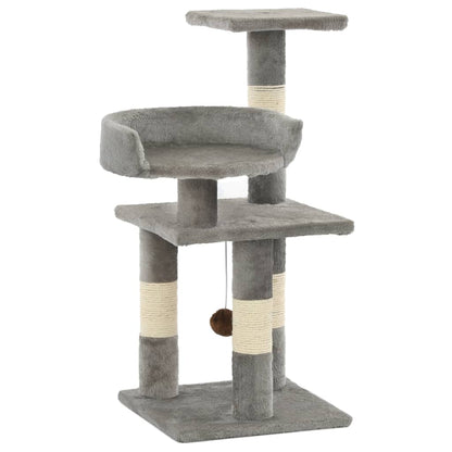 Albero per Gatti con Tiragraffi in Sisal 65 cm Grigio - homemem39