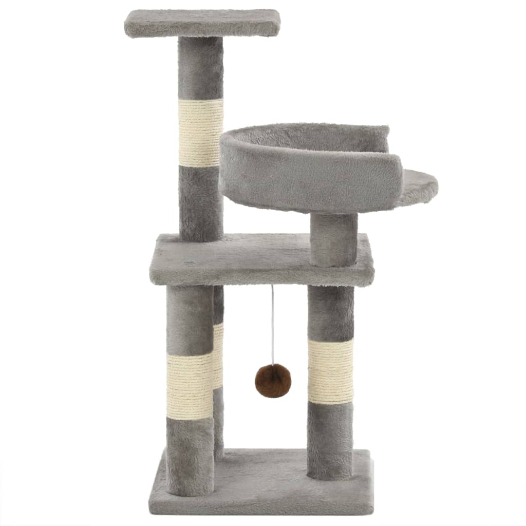 Albero per Gatti con Tiragraffi in Sisal 65 cm Grigio - homemem39