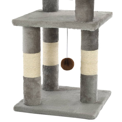 Albero per Gatti con Tiragraffi in Sisal 65 cm Grigio - homemem39