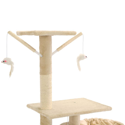 Albero per Gatti con Tiragraffi in Sisal 230-250 cm Beige - homemem39