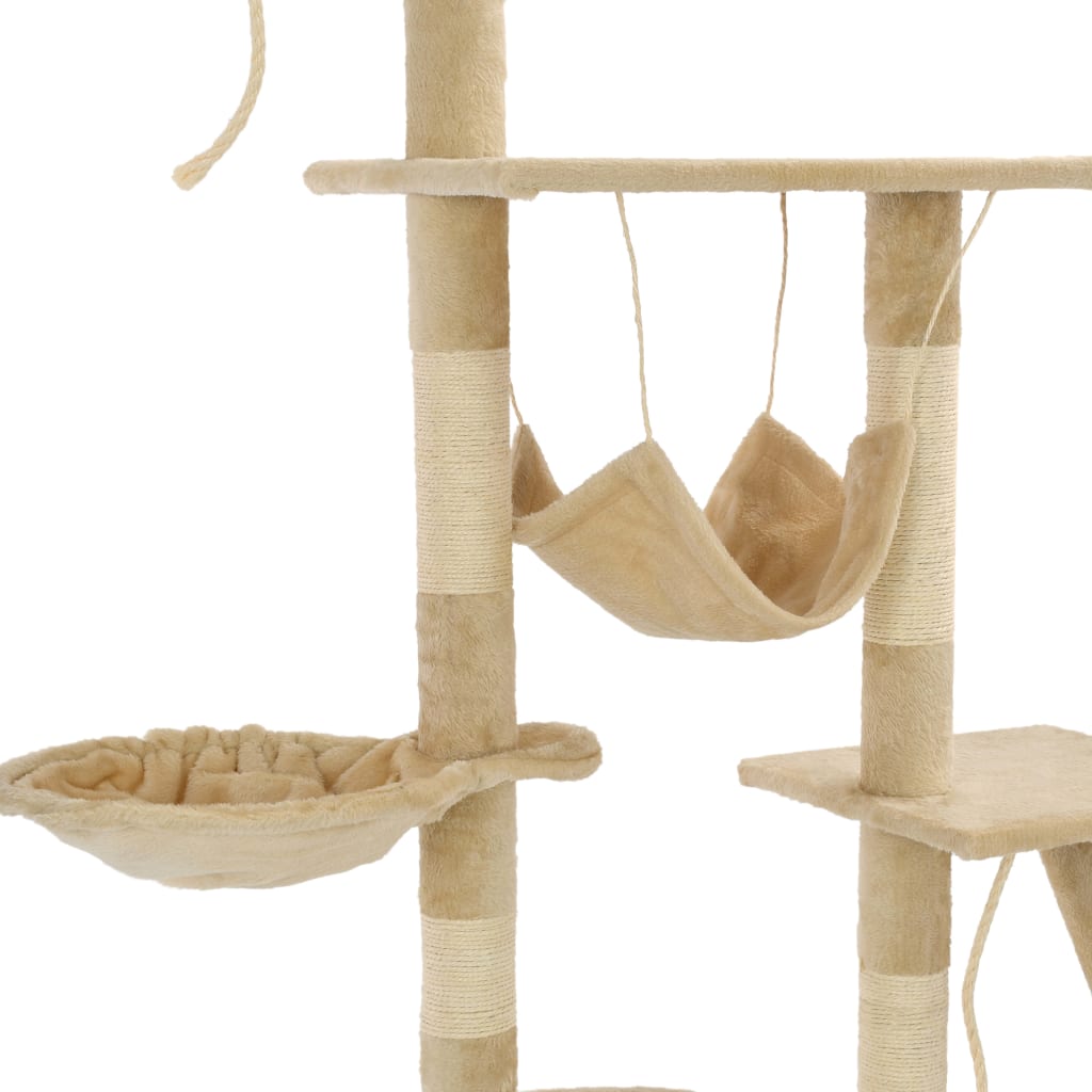 Albero per Gatti con Tiragraffi in Sisal 230-250 cm Beige - homemem39