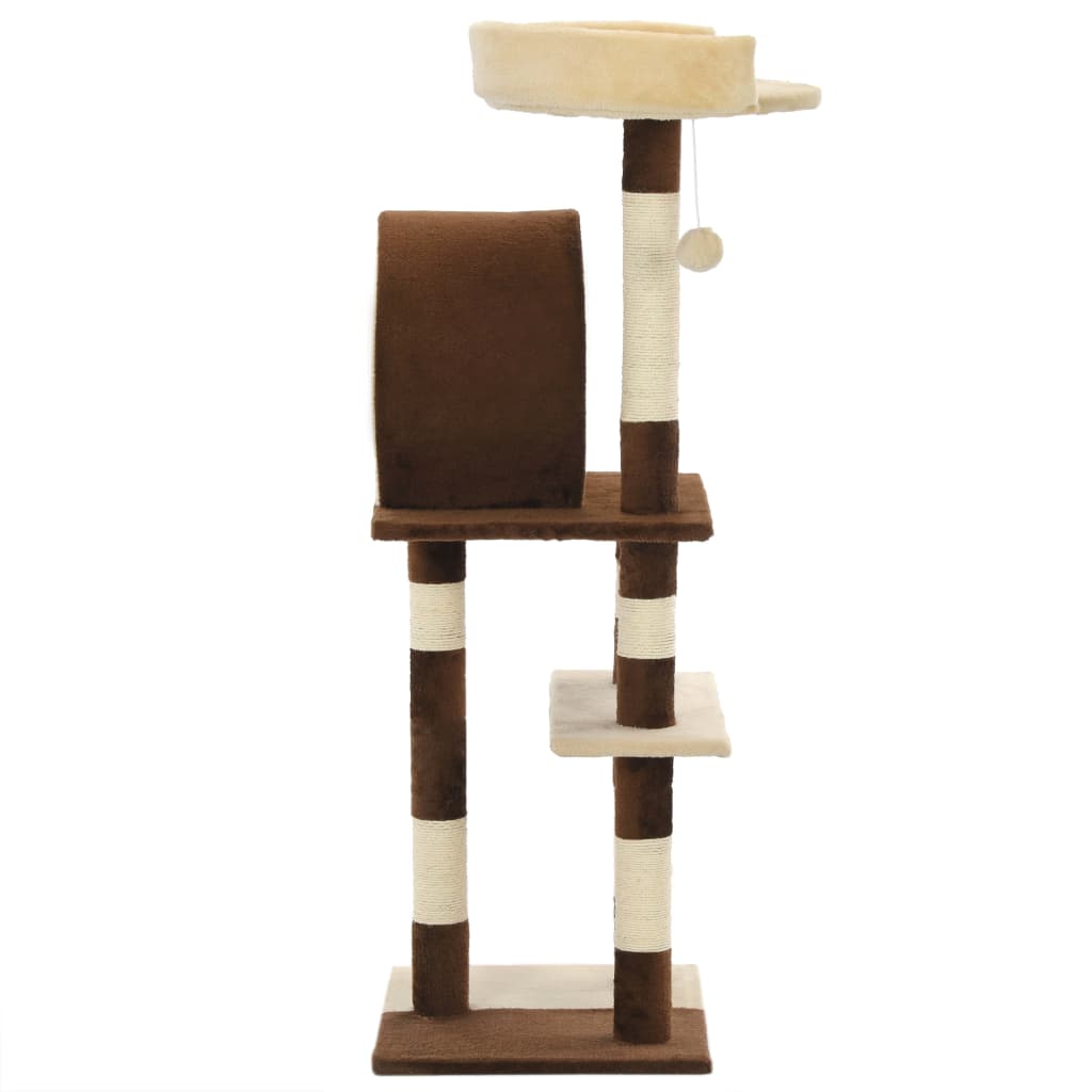 Albero per Gatti con Tiragraffi in Sisal 127 cm Beige e Marrone - homemem39