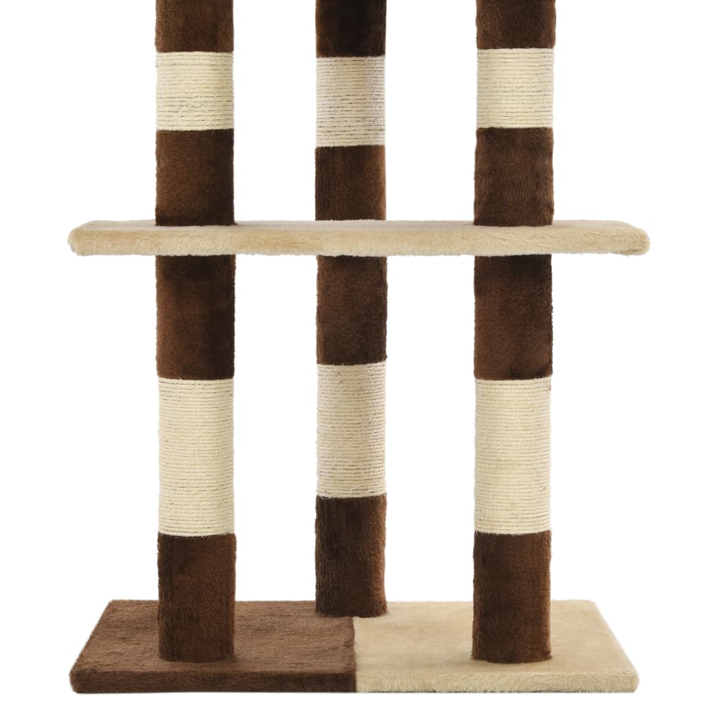 Albero per Gatti con Tiragraffi in Sisal 127 cm Beige e Marrone - homemem39