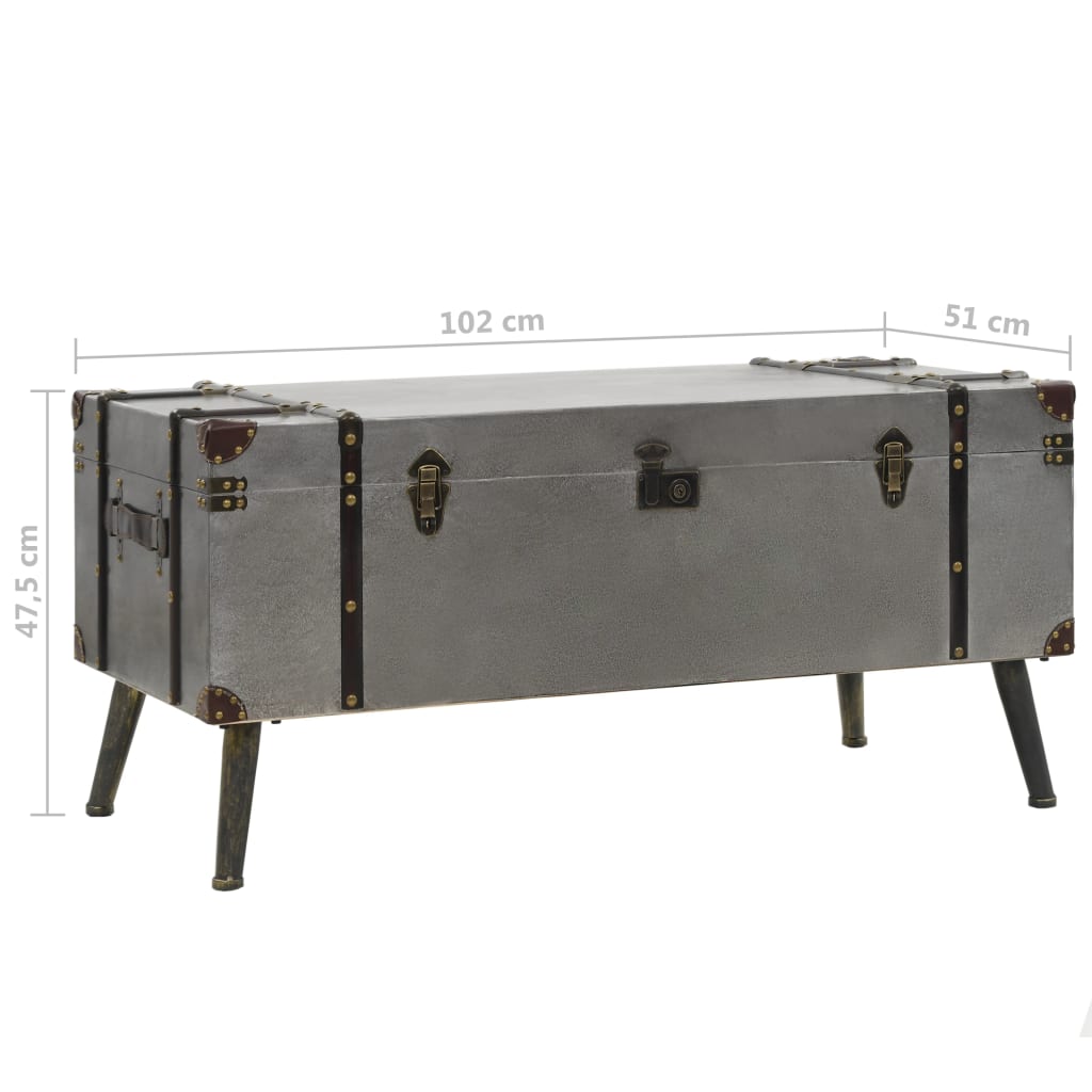 Tavolino da Caffè in MDF e Alluminio 102x51x47,5 cm - homemem39