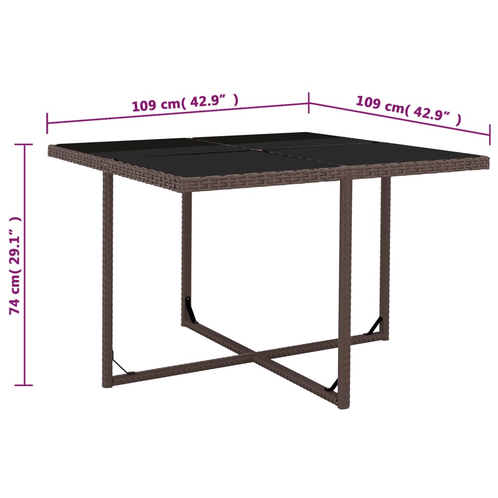 Set da Pranzo da Giardino 5 pz con Cuscini Polyrattan Marrone - homemem39