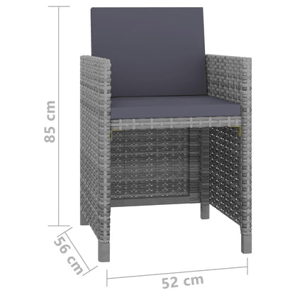 Set da Pranzo da Giardino 5 pz con Cuscini in Polyrattan Grigio - homemem39