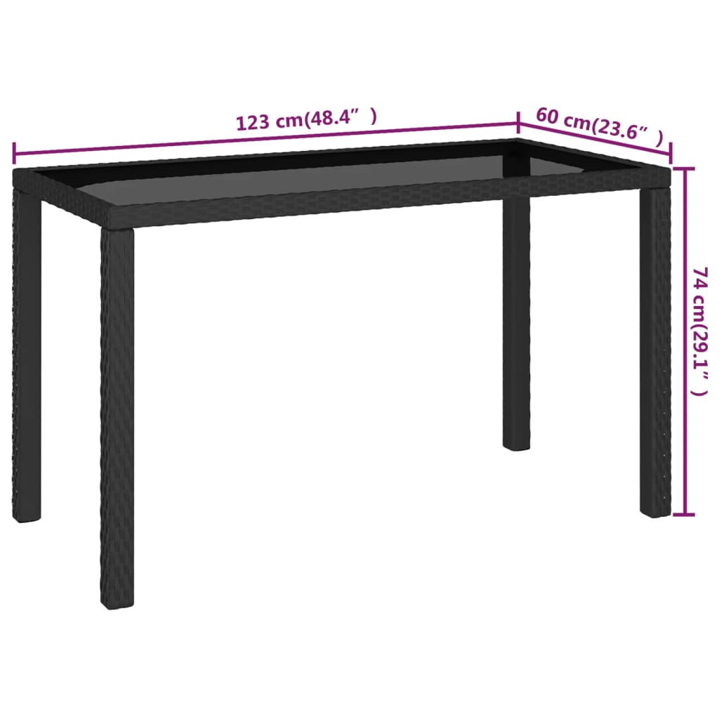 Set da Pranzo per Esterni 6 pz con Cuscini in Polyrattan Nero - homemem39