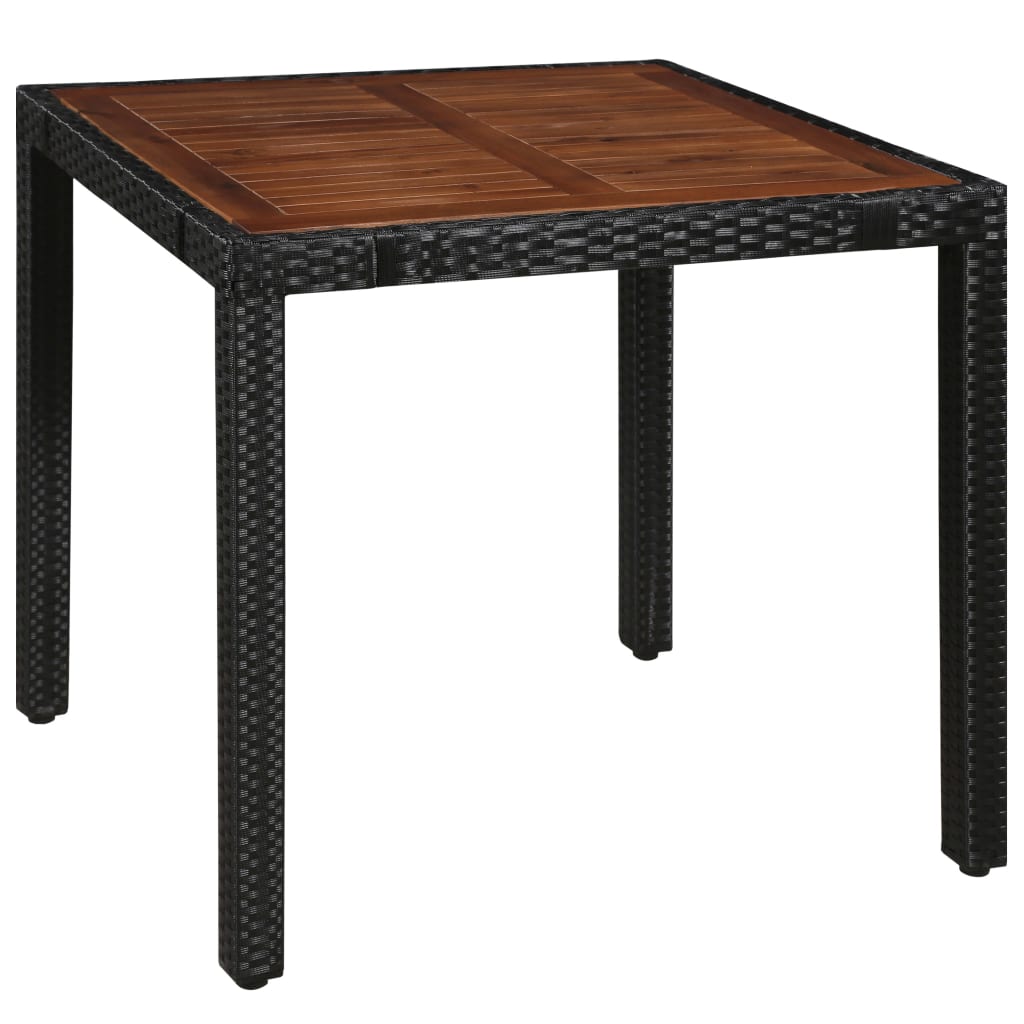 Set da Pranzo da Giardino 5 pz in Polyrattan e Acacia Nero - homemem39