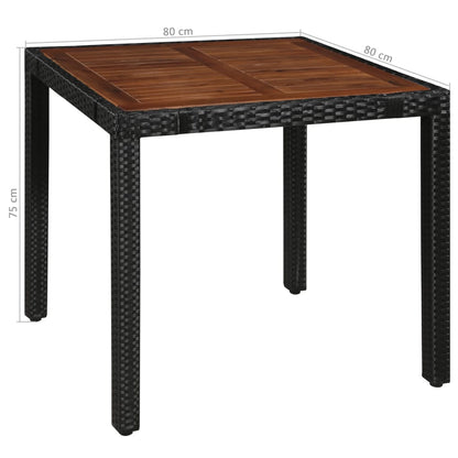 Set da Pranzo da Giardino 5 pz in Polyrattan e Acacia Nero - homemem39