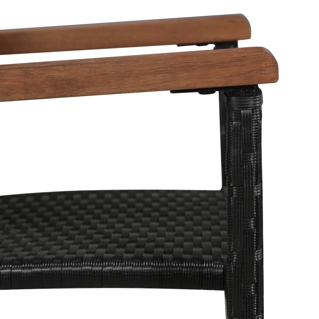 Set da Pranzo da Giardino 7 pz in Polyrattan e Acacia Nero - homemem39