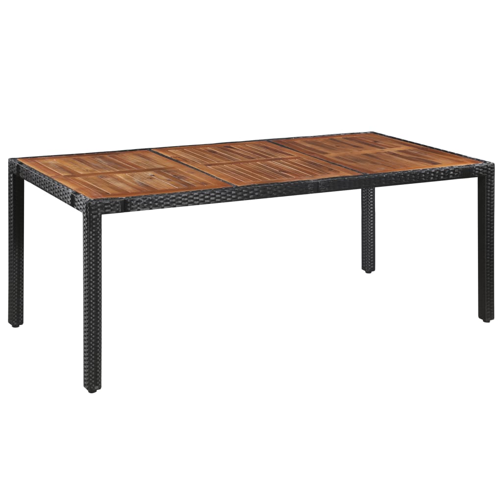 Set da Pranzo da Giardino 9 pz in Polyrattan e Acacia Nero - homemem39