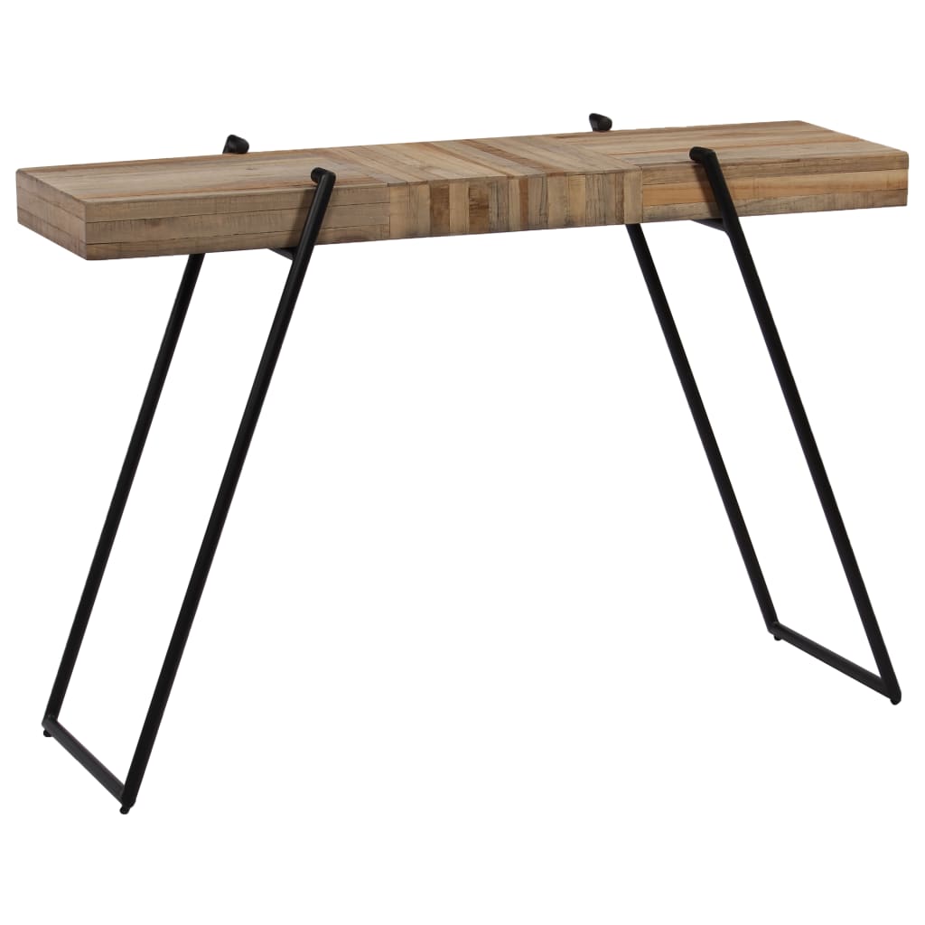 Tavolo Consolle in Legno di Teak Rigenerato 120x35x81 cm - homemem39