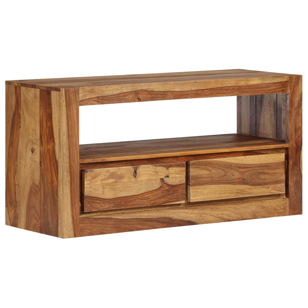 Mobile Porta TV in Legno Massello di Sheesham 80x30x40 cm - homemem39