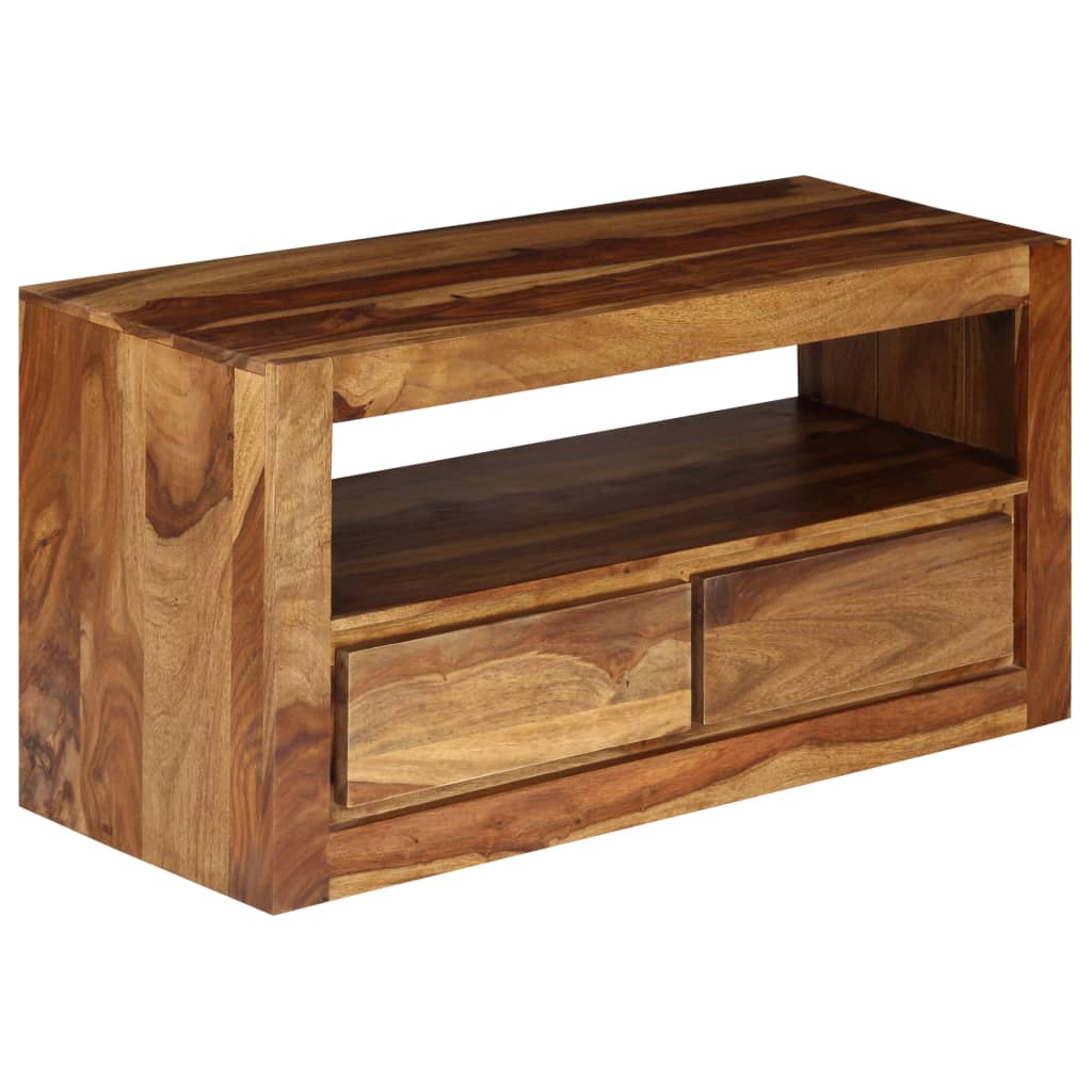 Mobile Porta TV in Legno Massello di Sheesham 80x30x40 cm - homemem39