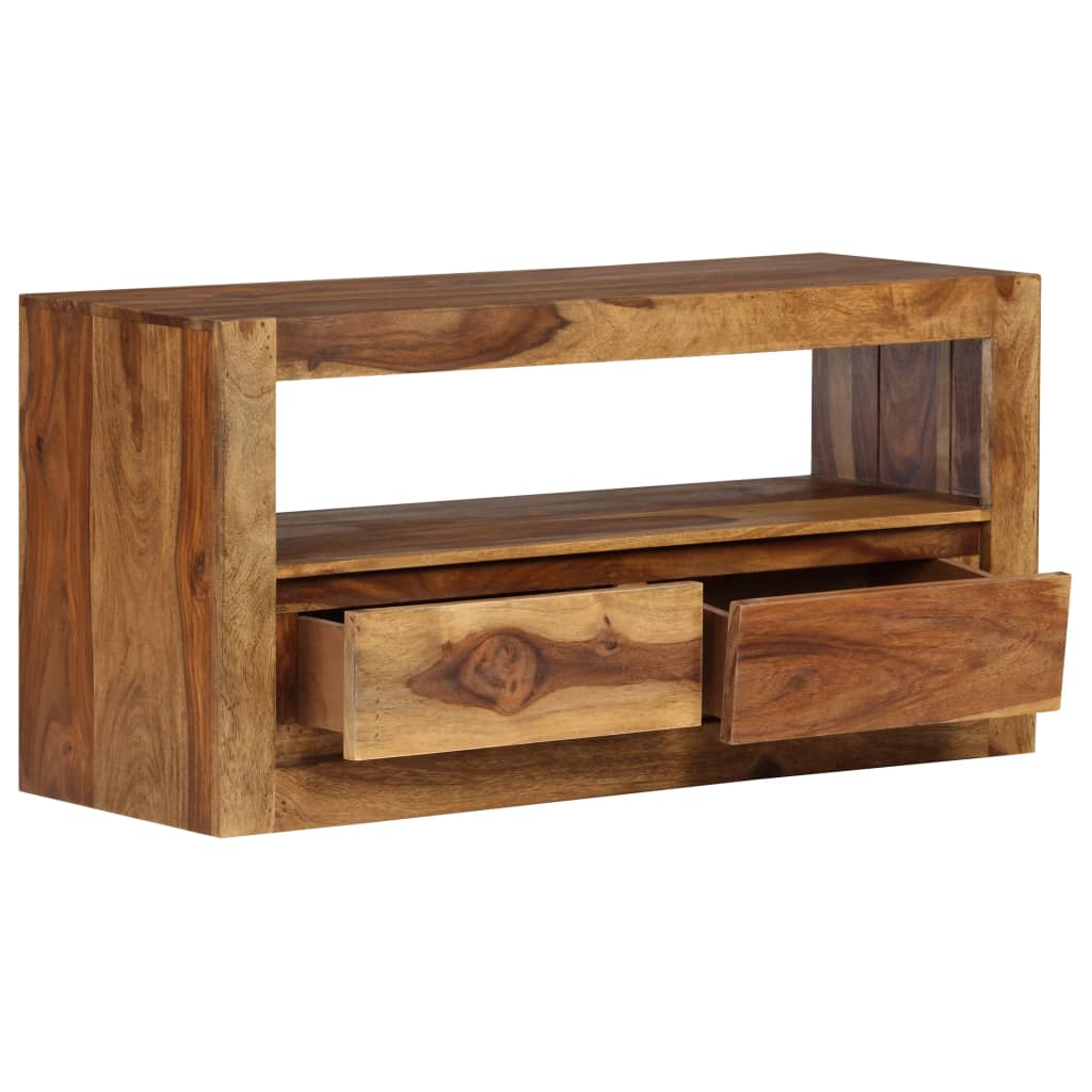 Mobile Porta TV in Legno Massello di Sheesham 80x30x40 cm - homemem39