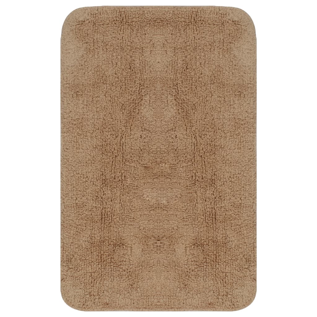 Set Tappetini per Bagno 3 pz in Tessuto Beige - homemem39