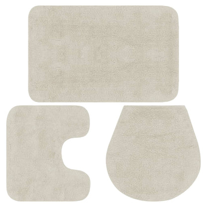 Set Tappetini per Bagno 3 pz in Tessuto Bianco - homemem39