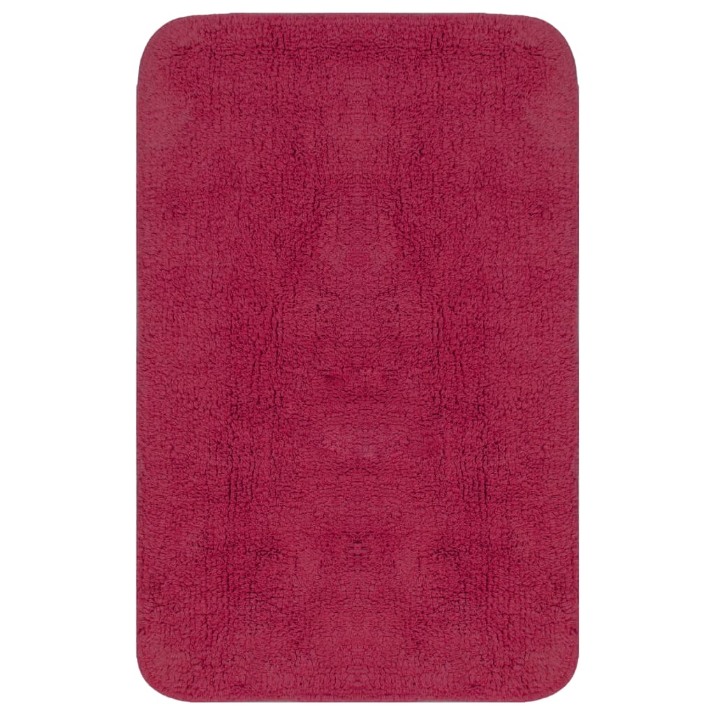 Set Tappetini per Bagno 3 pz in Tessuto Fucsia - homemem39