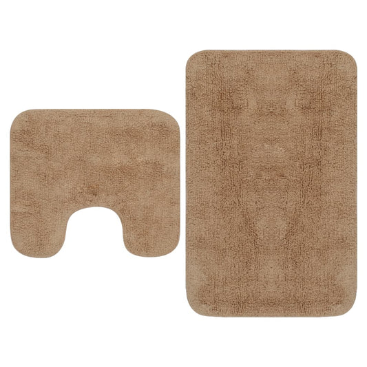 Set Tappetini per Bagno 2 pz in Tessuto Beige - homemem39