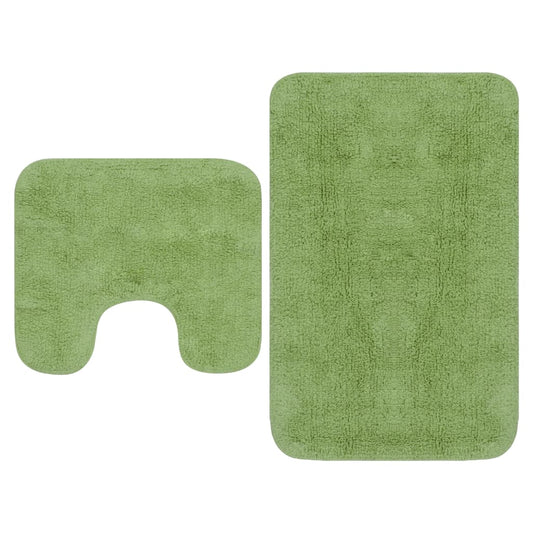 Set Tappetini per Bagno 2 pz in Tessuto Verde - homemem39