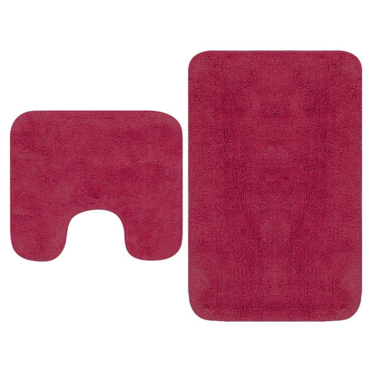 Set Tappetini per Bagno 2 pz in Tessuto Fucsia - homemem39