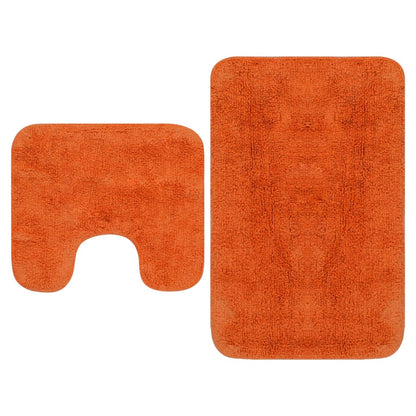 Set Tappetini per Bagno 2 pz in Tessuto Arancione - homemem39