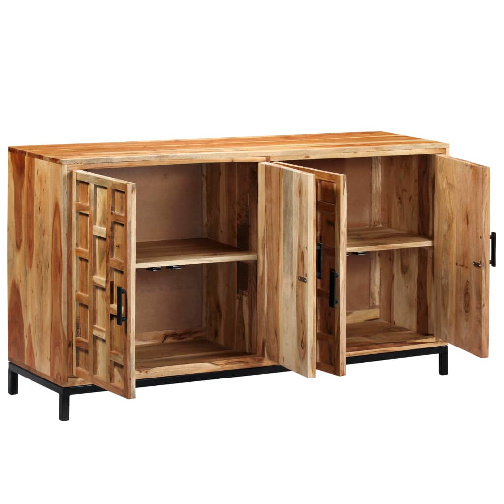 Credenza in Legno Massello di Acacia 145x40x80 cm - homemem39