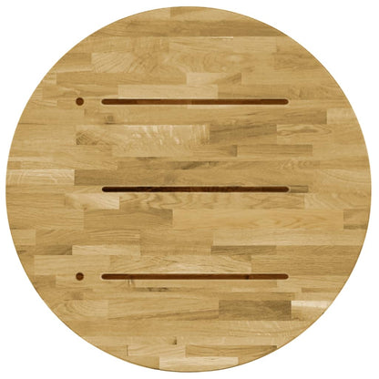 Piano del Tavolo Legno Massello di Rovere Circolare 23mm 500mm - homemem39