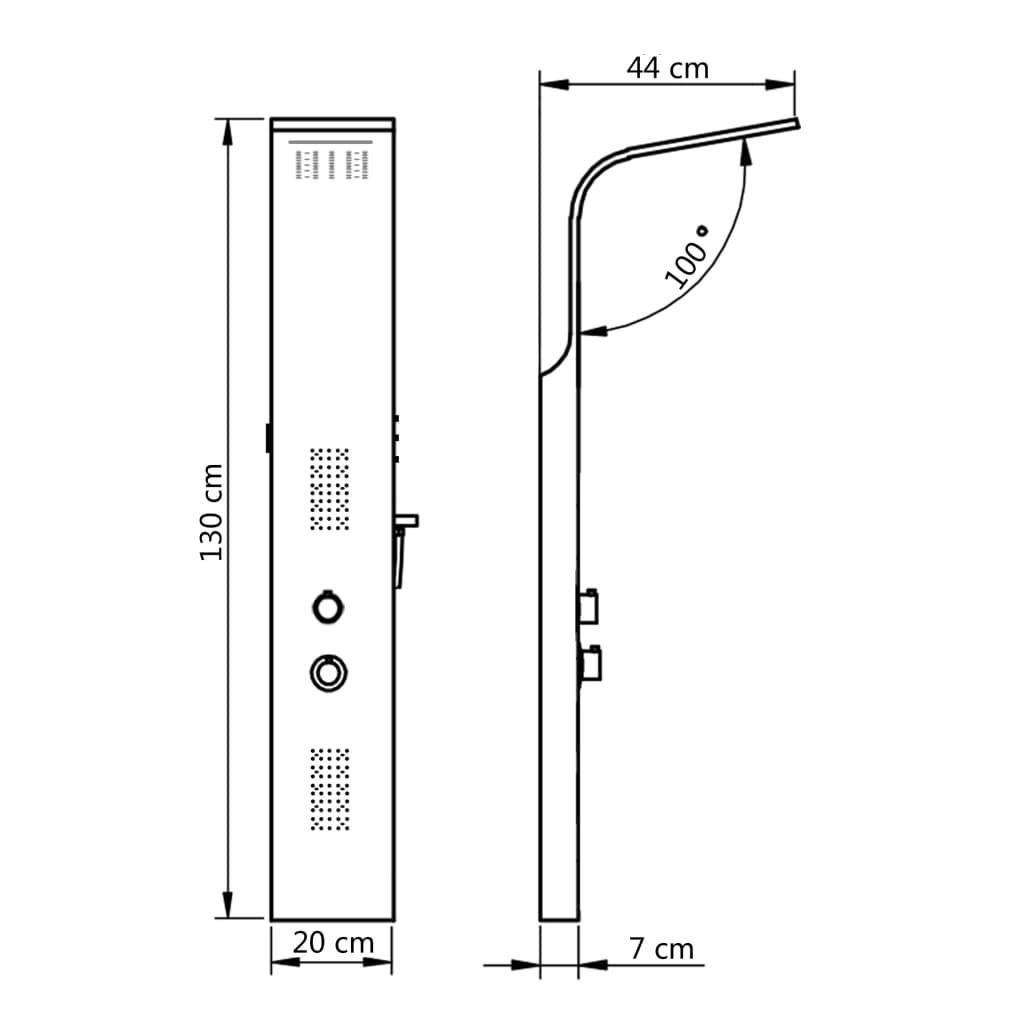 Colonna Doccia in Alluminio 20x44x130 cm Bianco - homemem39