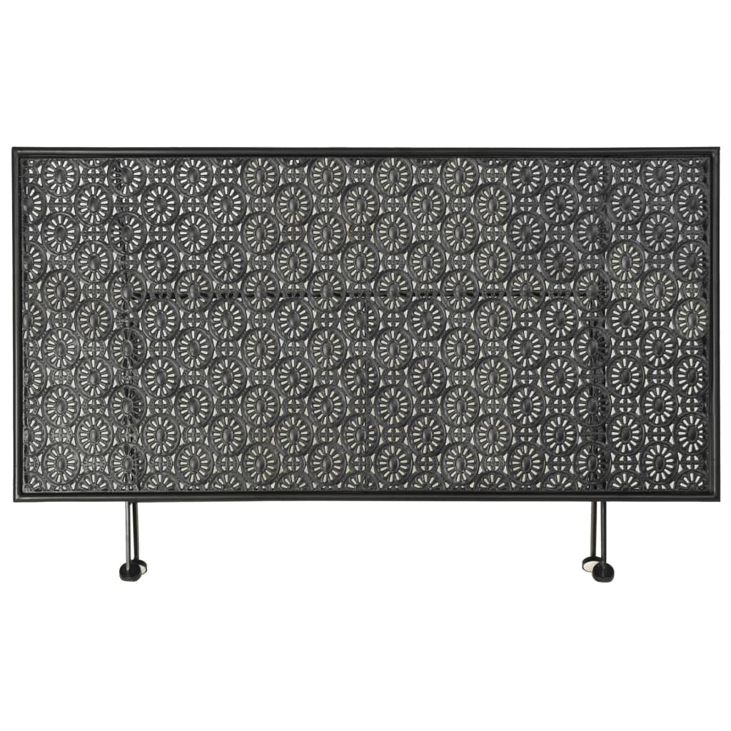 Tavolino da Caffè Pieghevole Vintage Metallo 100x50x45 cm Nero - homemem39