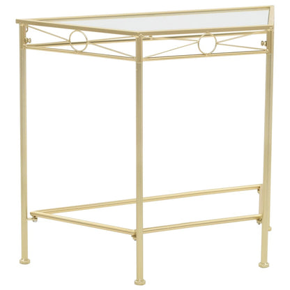 Tavolino Vintage in Metallo 87x34x73 cm Oro - homemem39