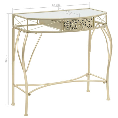 Tavolino Laterale in Stile Francese in Metallo 82x39x76 cm Oro - homemem39