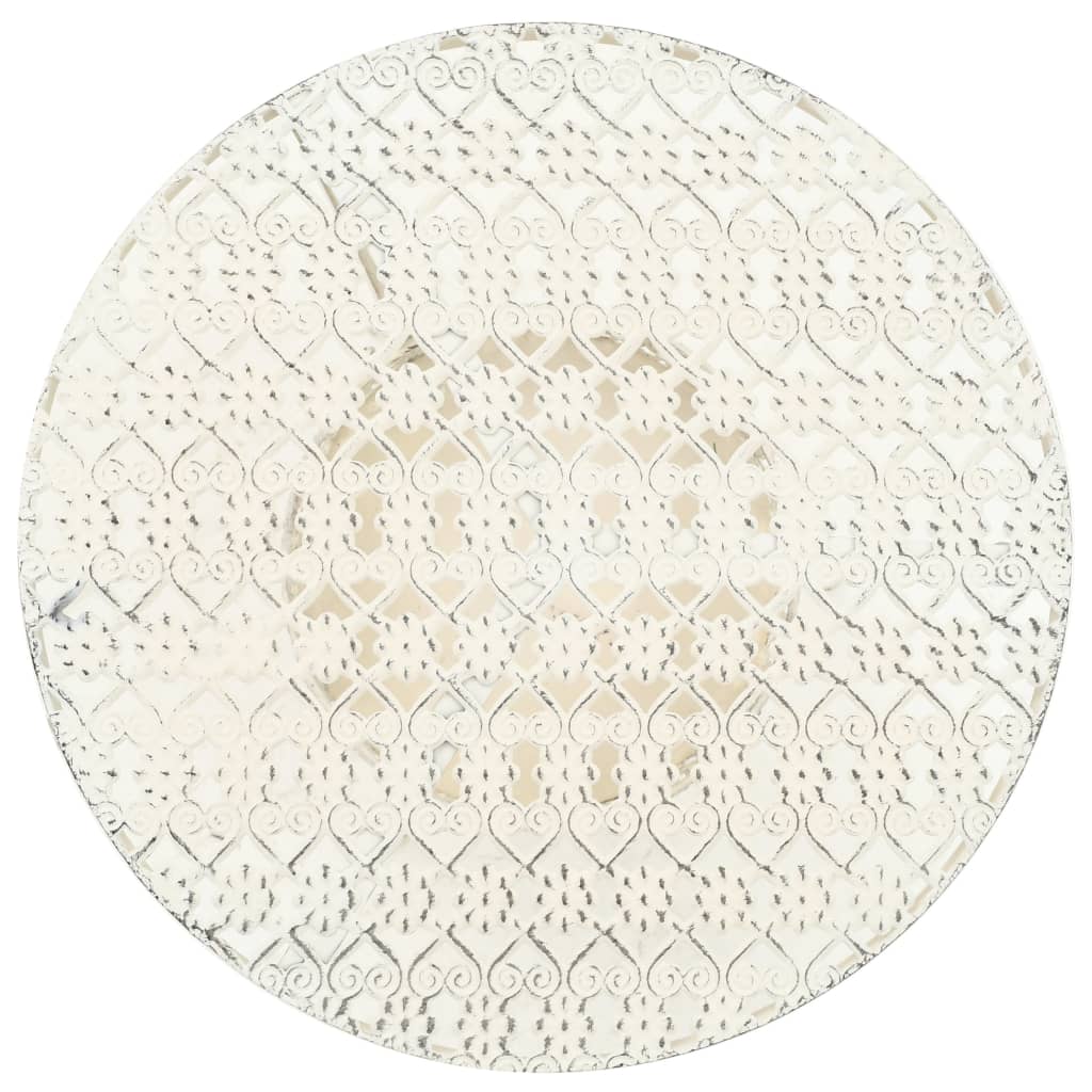 Tavolino da Bar Vintage Circolare in Metallo 40x70cm Bianco - homemem39