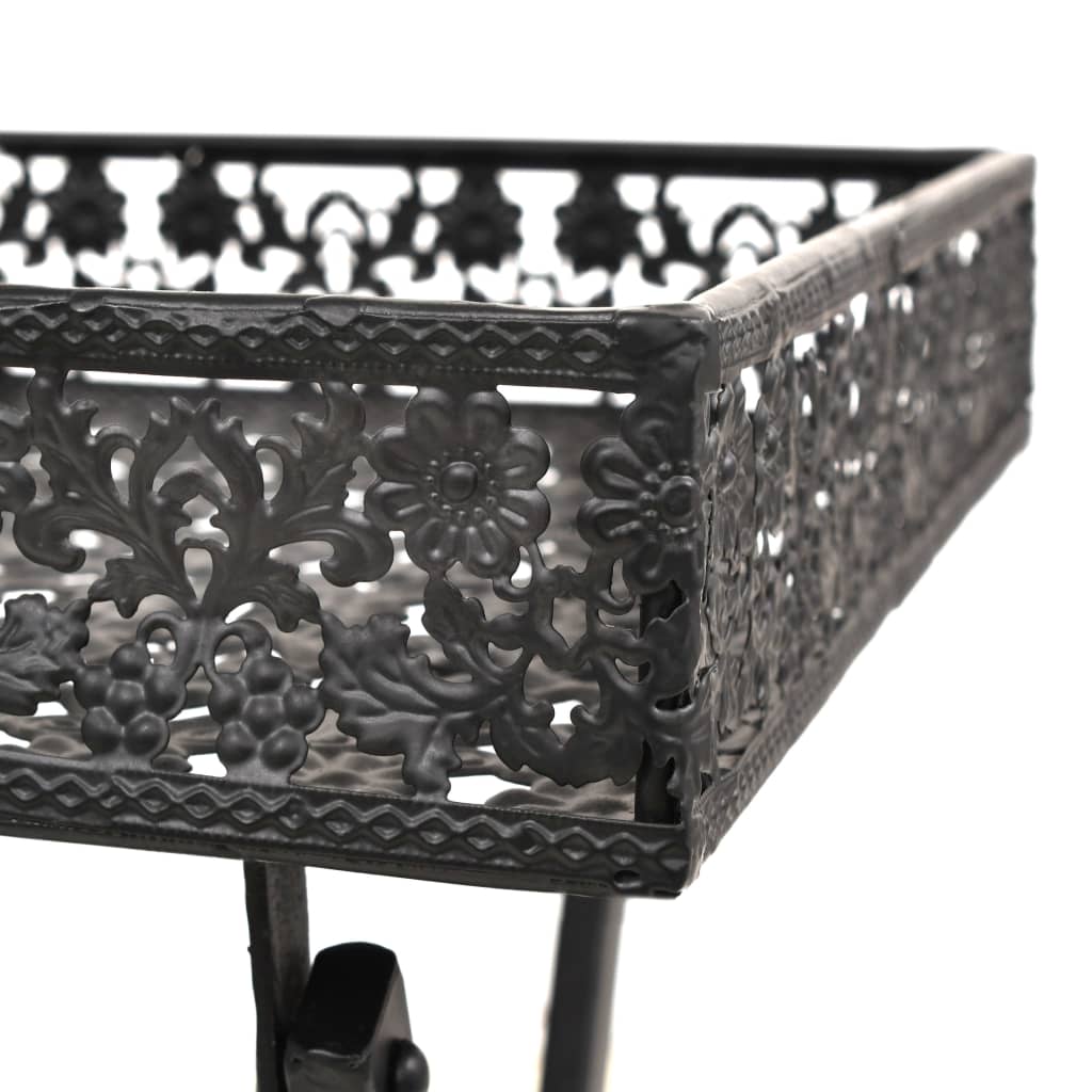 Tavolo da Tè Pieghevole Vintage Metallo 58x35x72 cm Nero - homemem39