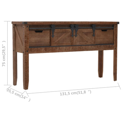 Tavolo Consolle in Massello di Abete 131x35,5x75cm Marrone - homemem39