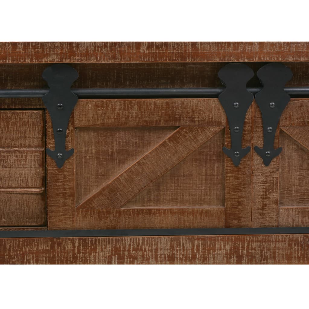 Tavolo Consolle in Massello di Abete 131x35,5x75cm Marrone - homemem39