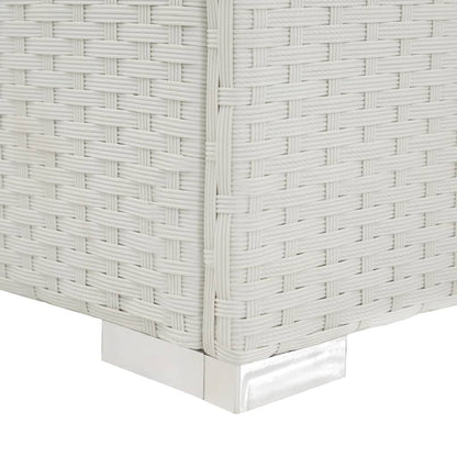 Lettino Prendisole con Cuscino in Polyrattan Bianco - homemem39