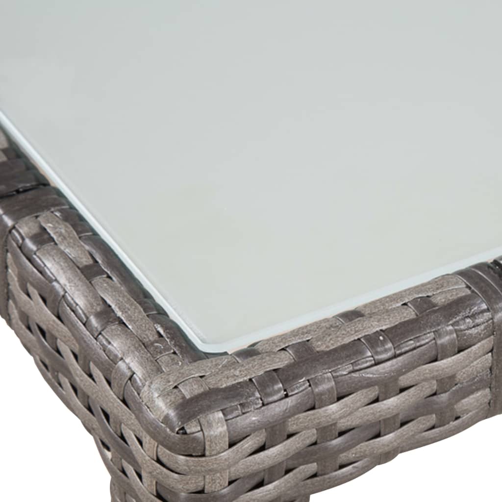 Set da Pranzo per Esterni 7 pz con Cuscini in Polyrattan Grigio - homemem39