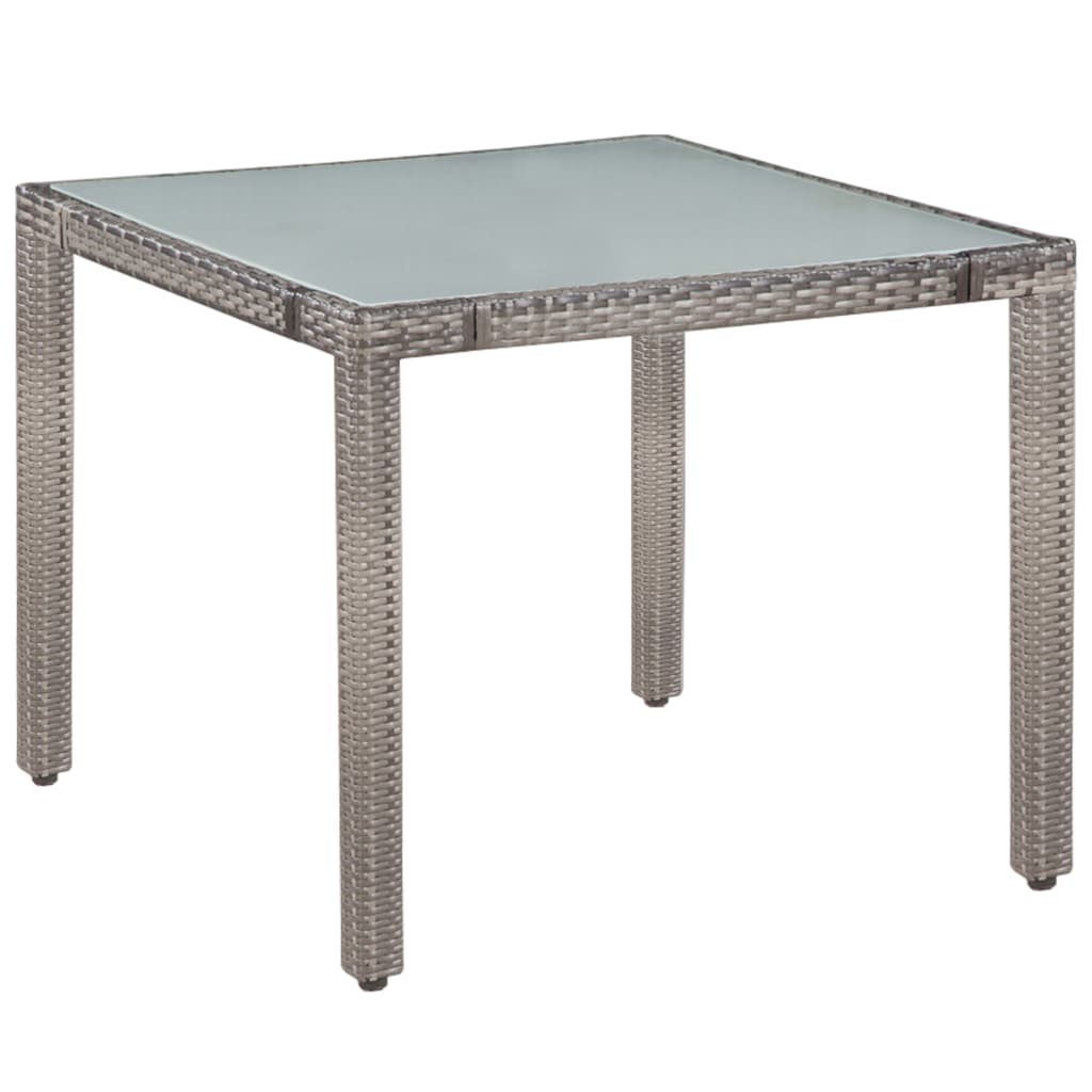 Set da Pranzo da Giardino 5 pz con Cuscini in Polyrattan Grigio - homemem39