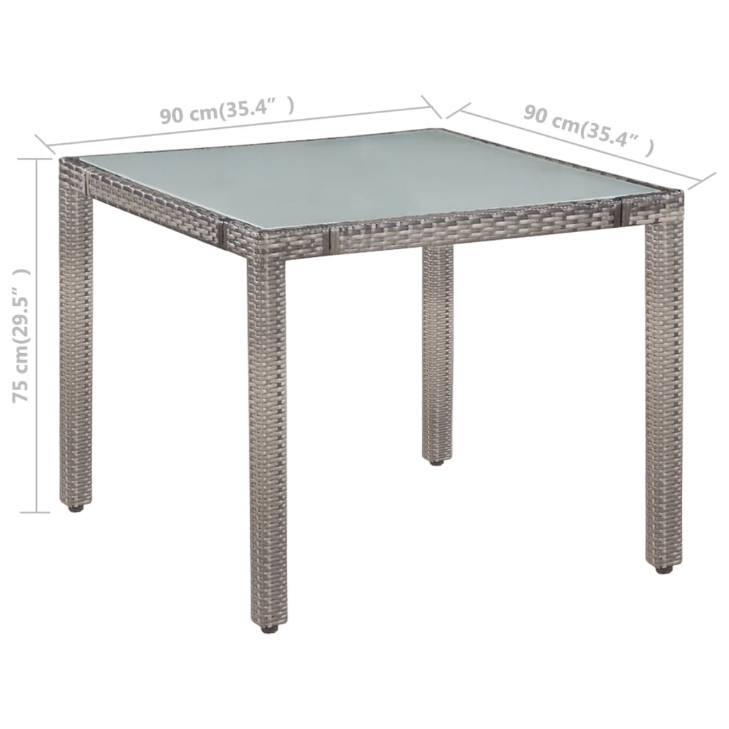 Set da Pranzo da Giardino 5 pz con Cuscini in Polyrattan Grigio - homemem39