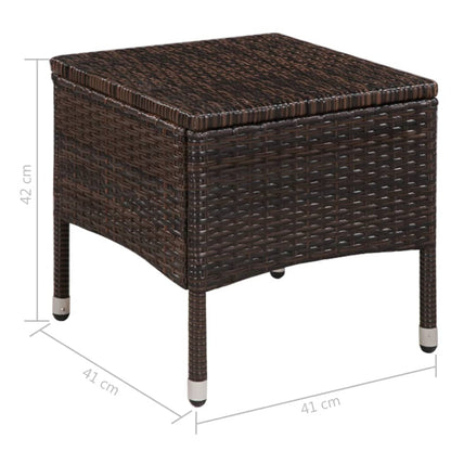 Sedia da Esterno con Sgabello e Cuscini in Polyrattan Marrone - homemem39