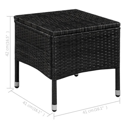 Sedia da Esterno con Sgabello e Cuscini in Polyrattan Nero - homemem39