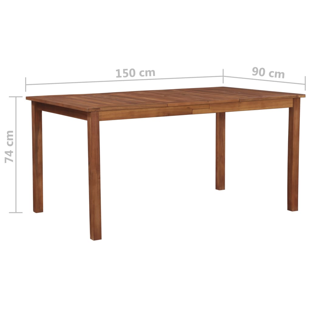 Tavolo da Giardino 150x90x74 cm in Massello di Acacia - homemem39