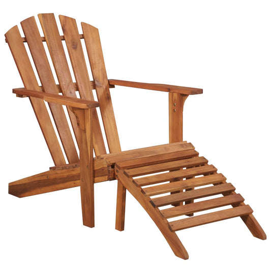 Sedia da Giardino Adirondack con Poggiapiedi Massello di Acacia - homemem39