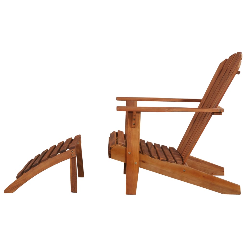 Sedia da Giardino Adirondack con Poggiapiedi Massello di Acacia - homemem39