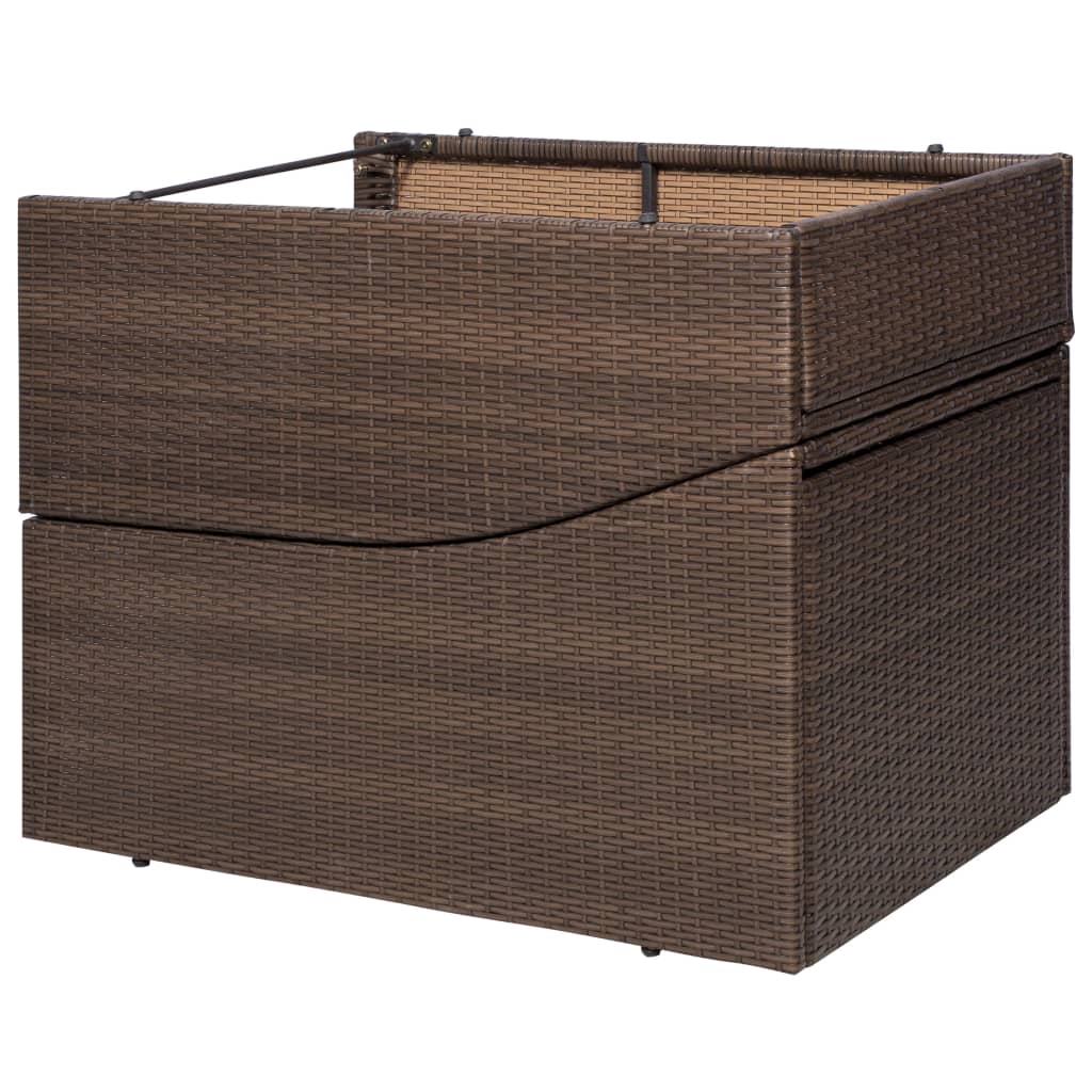 Lettino con Cuscino in Polyrattan Marrone - homemem39